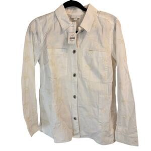 J Jill Embroidered Patch-Pocket Jacket 100% cotton size S NWT